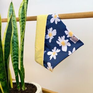 Reversible Stripes and Flowers Dog Bandana